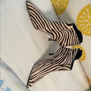 Vaneli Zebra Print Heeled Boots